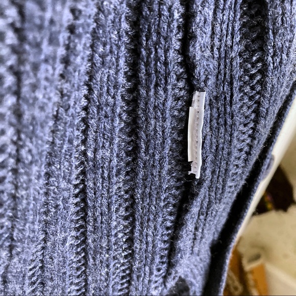 Vintage 90s y2k long cardigan duster navy knit - Picture 7 of 7